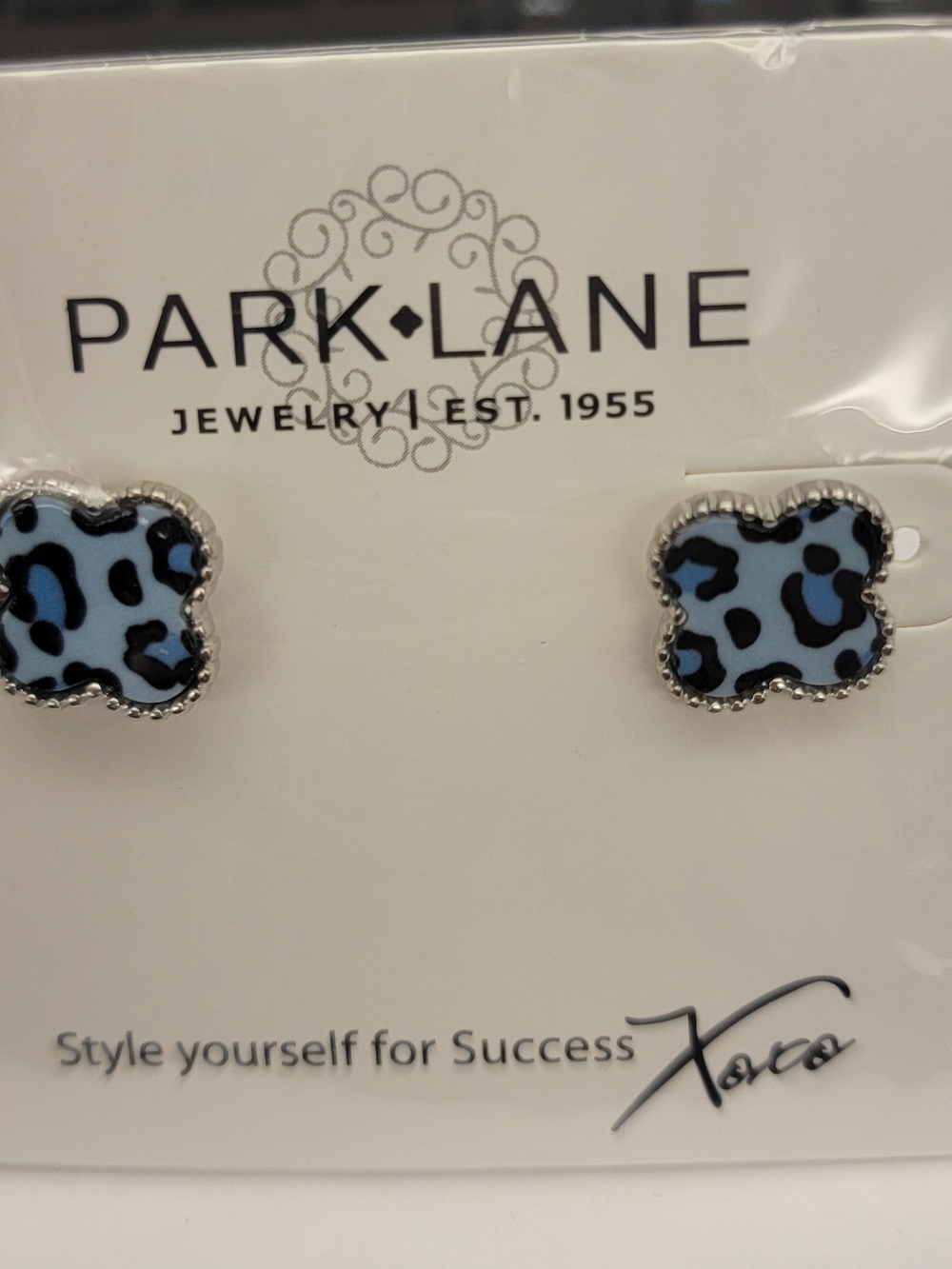 Park Lane Light Blue Leopard Lana Stud Earrings